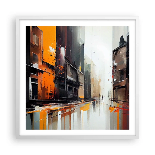 Affiche dans un cadre blanc - Poster - Jour de pluie - 60x60 cm