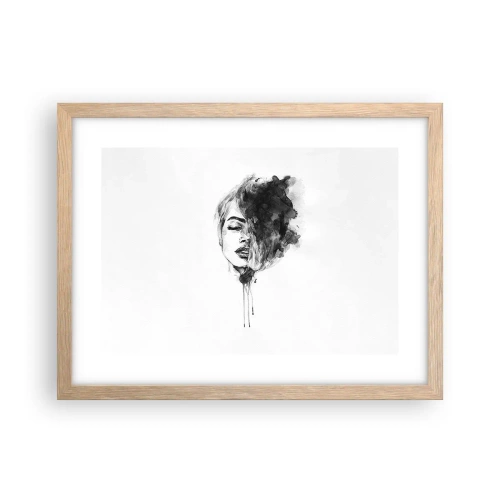 Affiche dans un chêne clair - Poster - De quoi rêve la fille - 40x30 cm