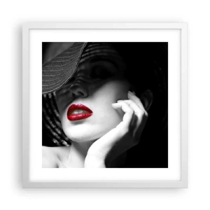 Affiche dans un cadre blanc - Poster - Étude écarlate - 40x40 cm