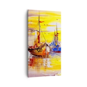 Impression sur toile - Image sur toile - Un repos bien mérité au port - 55x100 cm