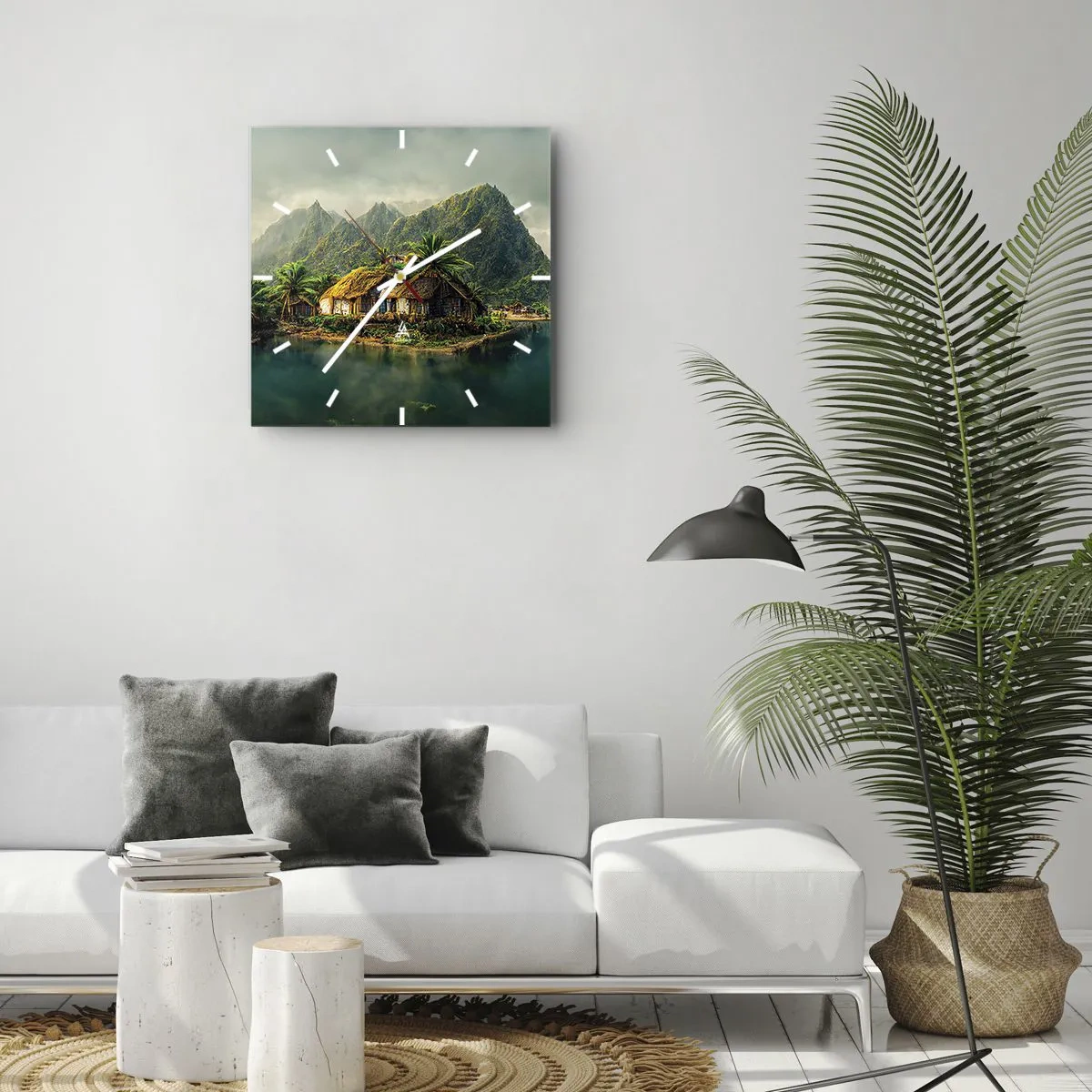 Horloge murale - Pendule murale - Paradis tropical - 40x40 cm
