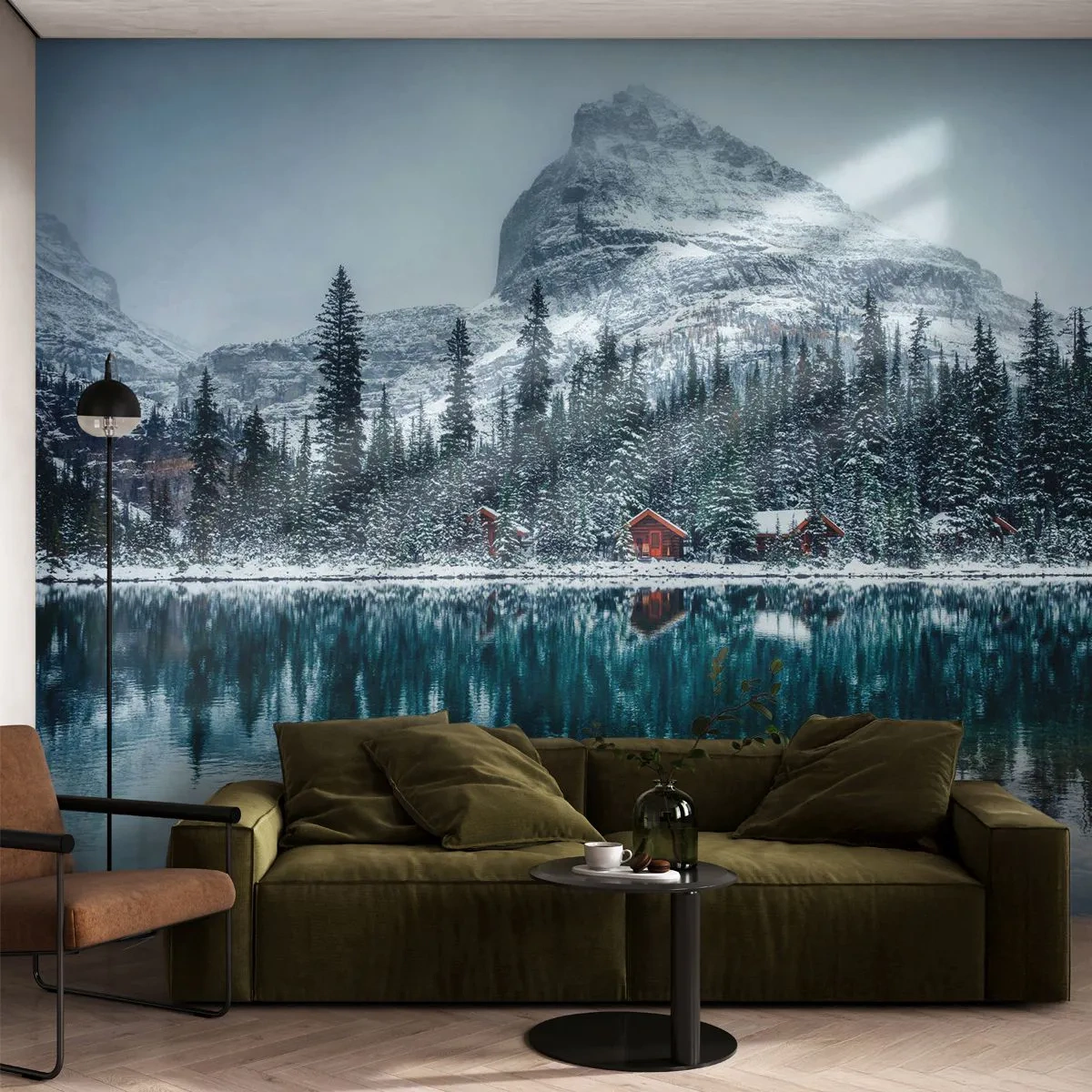 Papier Peint Autocollant Deluxe Sticker - Retraite canadienne - Paysage, Canada, Hiver - 100x70 cm