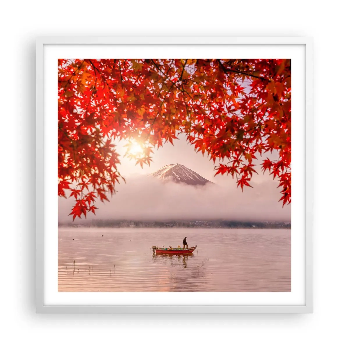 Affiche dans un cadre blanc - Poster - Dans le climat japonais - 60x60 cm