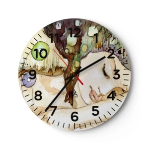 Horloge murale - Pendule murale - Un rêve violet émeraude - 30x30 cm