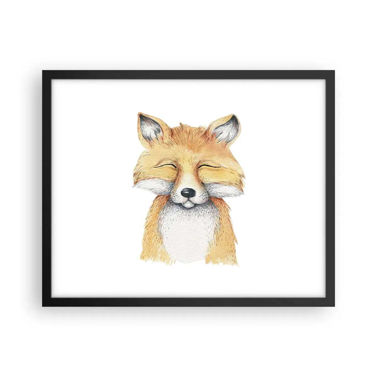 Affiche dans un cadre noir - Poster - Humeurs de renard - 50x40 cm