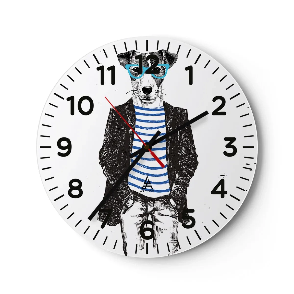 Horloge murale - Pendule murale - Un charme de chien - 30x30 cm