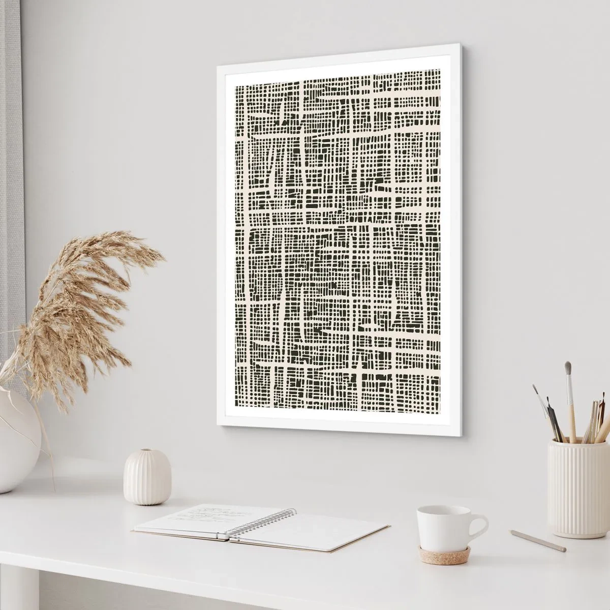 Affiche dans un cadre blanc - Poster - Composition tissée - 50x70 cm