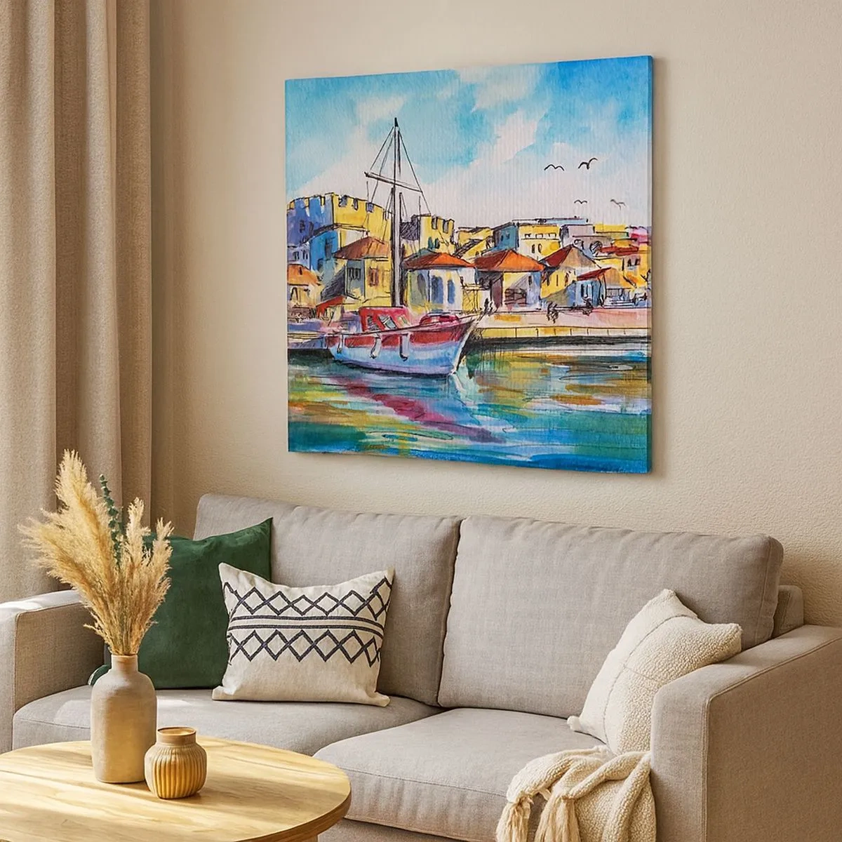 Impression sur toile - Image sur toile - Après-midi arc-en-ciel - 30x30 cm