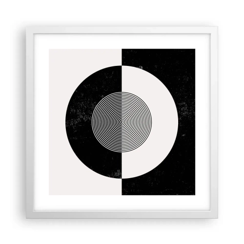 Affiche dans un cadre blanc - Poster - Harmonie de noir et blanc - 40x40 cm