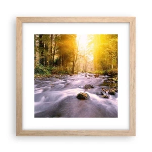 Affiche dans un chêne clair - Poster - Malachite dans un cadre argent et or - 30x30 cm