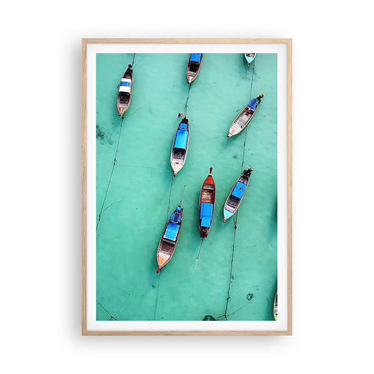 Affiche dans un chêne clair - Poster - Dans une attente jouyeuse - 70x100 cm