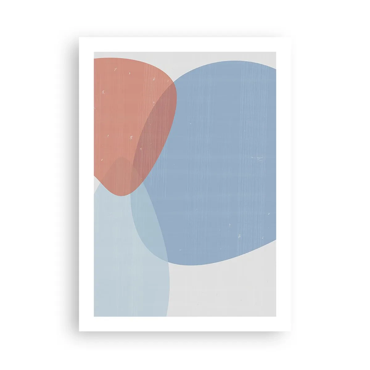 Affiche - Poster - Formes abstraites dans les tons bleus et beiges - 50x70cm - Relations pastel - Décoration murale moderne pour le salon et la chambre ARTTOR