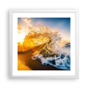 Affiche dans un cadre blanc - Poster - S'amuser dans le sable - 40x40 cm