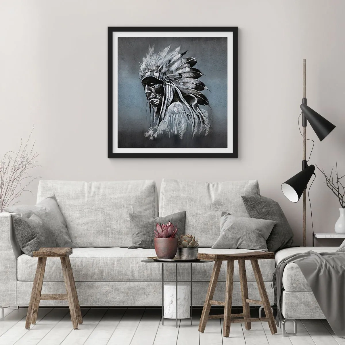 Affiche dans un cadre noir - Poster - Retour aux sources - 40x40 cm