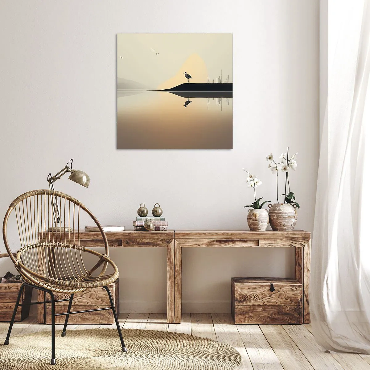 Impression sur toile - Image sur toile - Le seigneur du lac - 70x70 cm