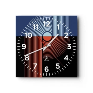 Horloge murale - Pendule murale - Dans une étreinte géométrique - 40x40 cm