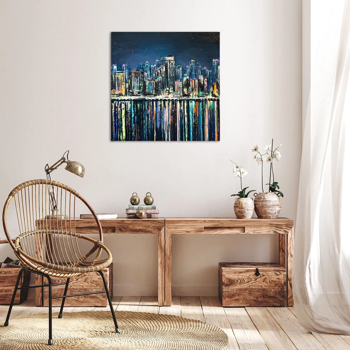 Impression sur toile - Image sur toile - Cascade de lumières - 70x70 cm