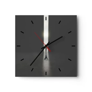 Horloge murale - Pendule murale - Un homme debout dans la lumière d'une fente étroite dans un espace sombre - 30x30cm - Étape vers un avenir radieux - Décoration murale moderne pour le salon et la chambre ARTTOR