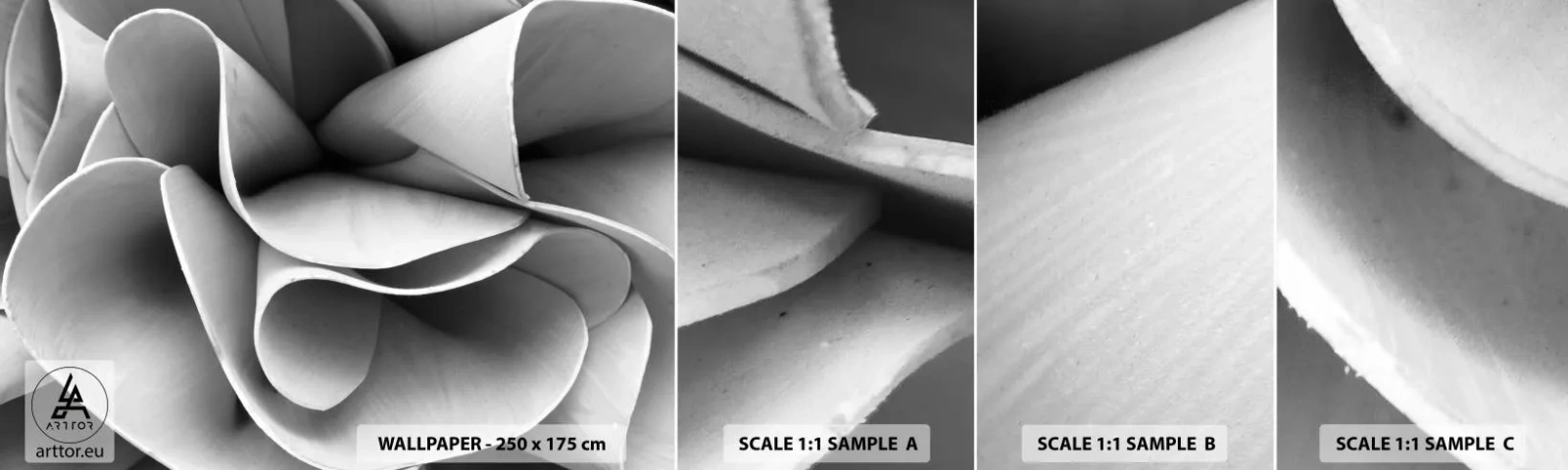 Échantillon de Papier Peint Autocollant Deluxe Sticker - Il s'en passe dans l'espace - Abstraction, Morceau, Noir et blanc - 100x30 cm