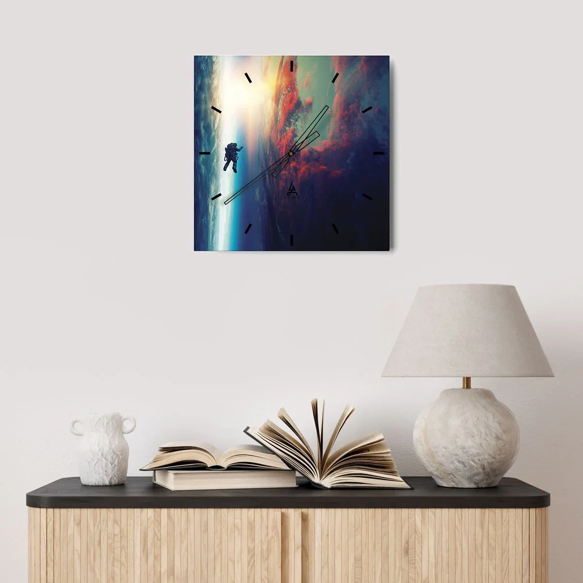 Horloge murale - Pendule murale - Affronter l'univers - 40x40 cm