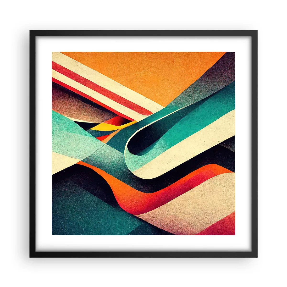 Affiche dans un cadre noir - Poster - Composition intense - 50x50 cm