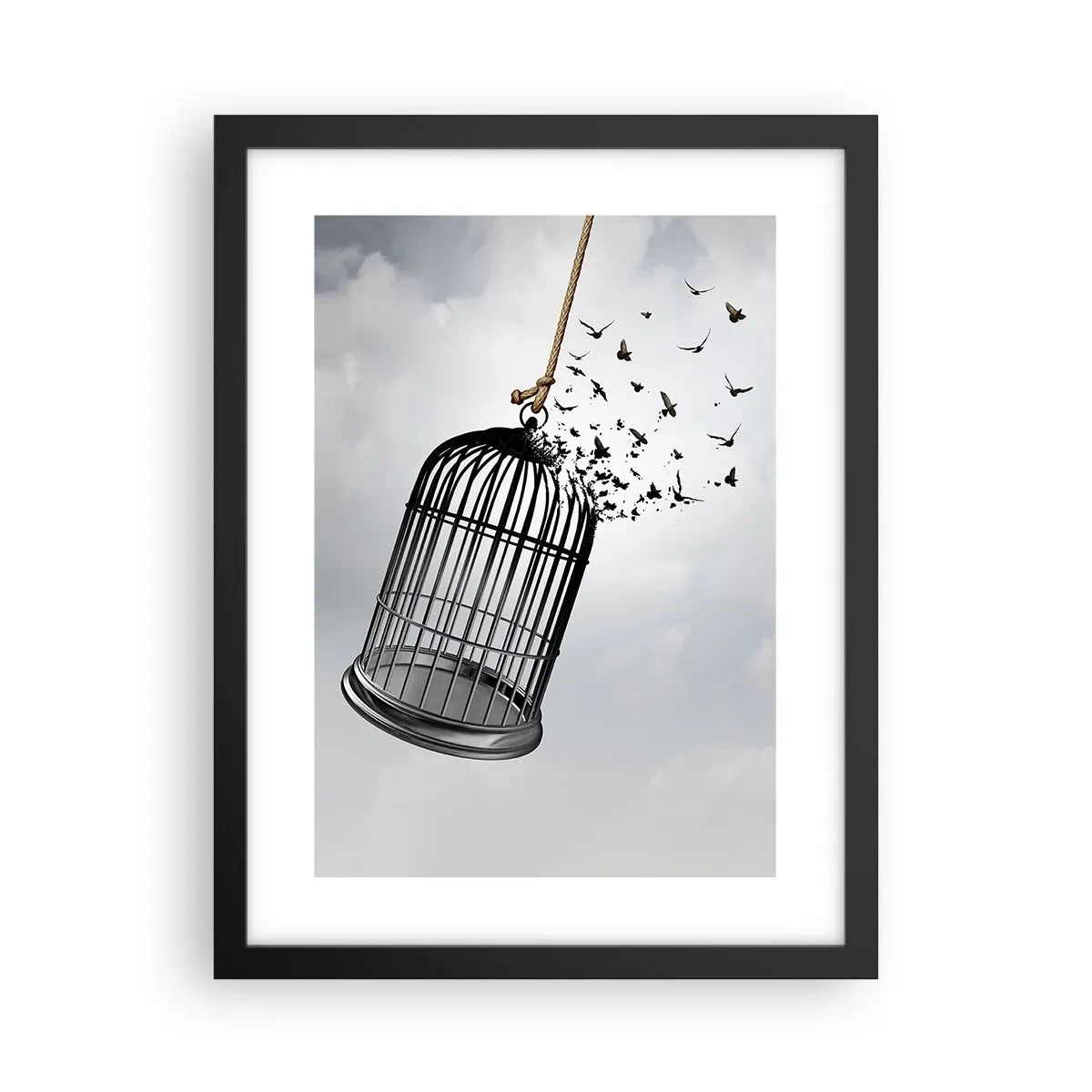 Affiche dans un cadre noir - Poster - Foie...Espoir...Liberté! - 30x40 cm