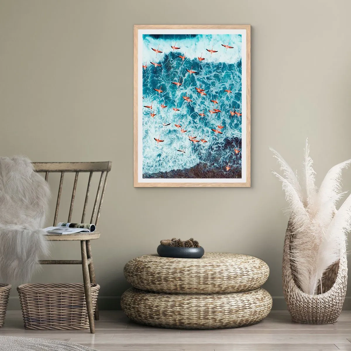 Affiche dans un chêne clair - Poster - Défilé du bord de mer - 40x50 cm