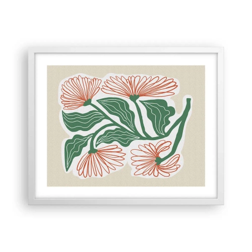 Affiche dans un cadre blanc - Poster - Folk et moderne - 50x40 cm