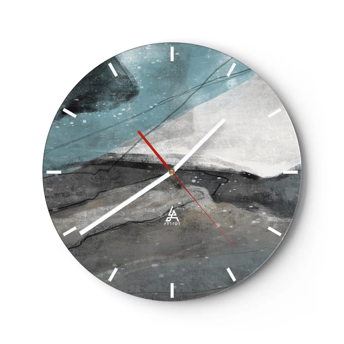 Horloge murale - Pendule murale - Résumé : roches et glace - 40x40 cm