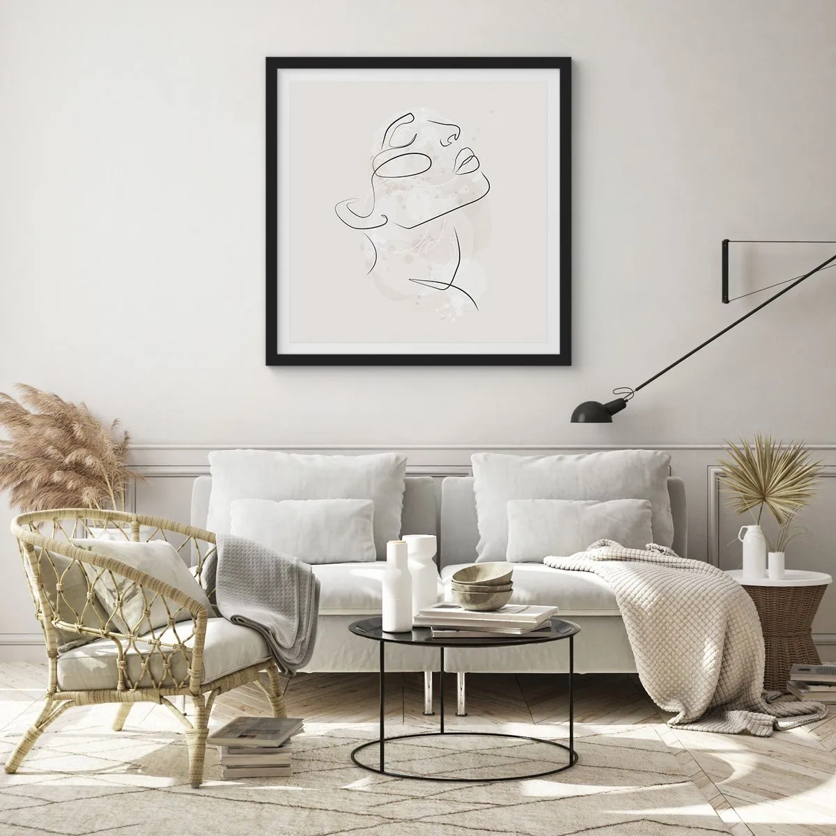 Affiche dans un cadre noir - Poster - L'esquisse d'un rêve - 30x30 cm