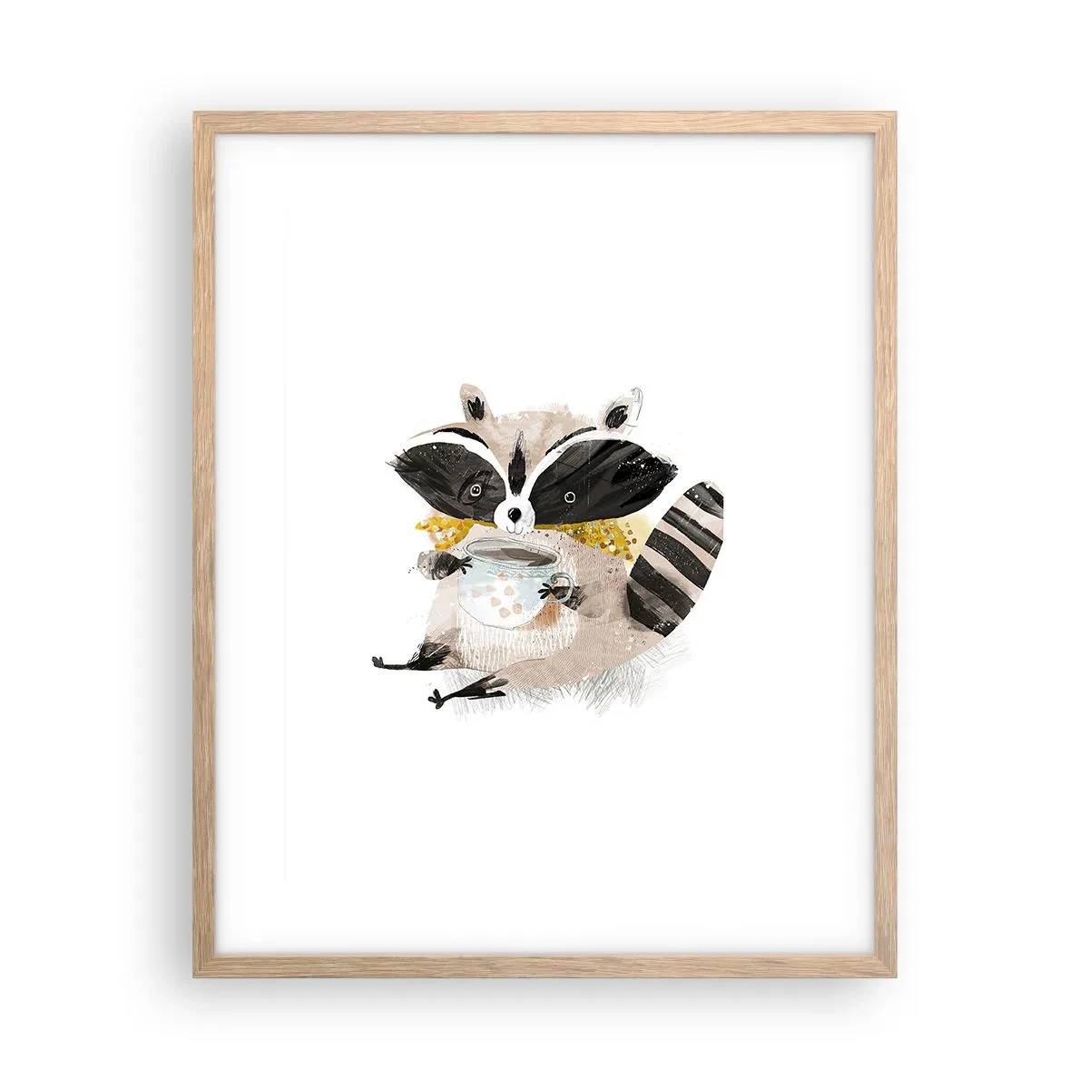 Affiche dans un chêne clair - Poster - Mon ami le raton laveur - 40x50 cm