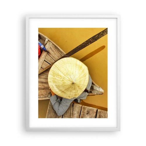 Affiche dans un cadre blanc - Poster - La vie sur le fleuve Jaune - 40x50 cm