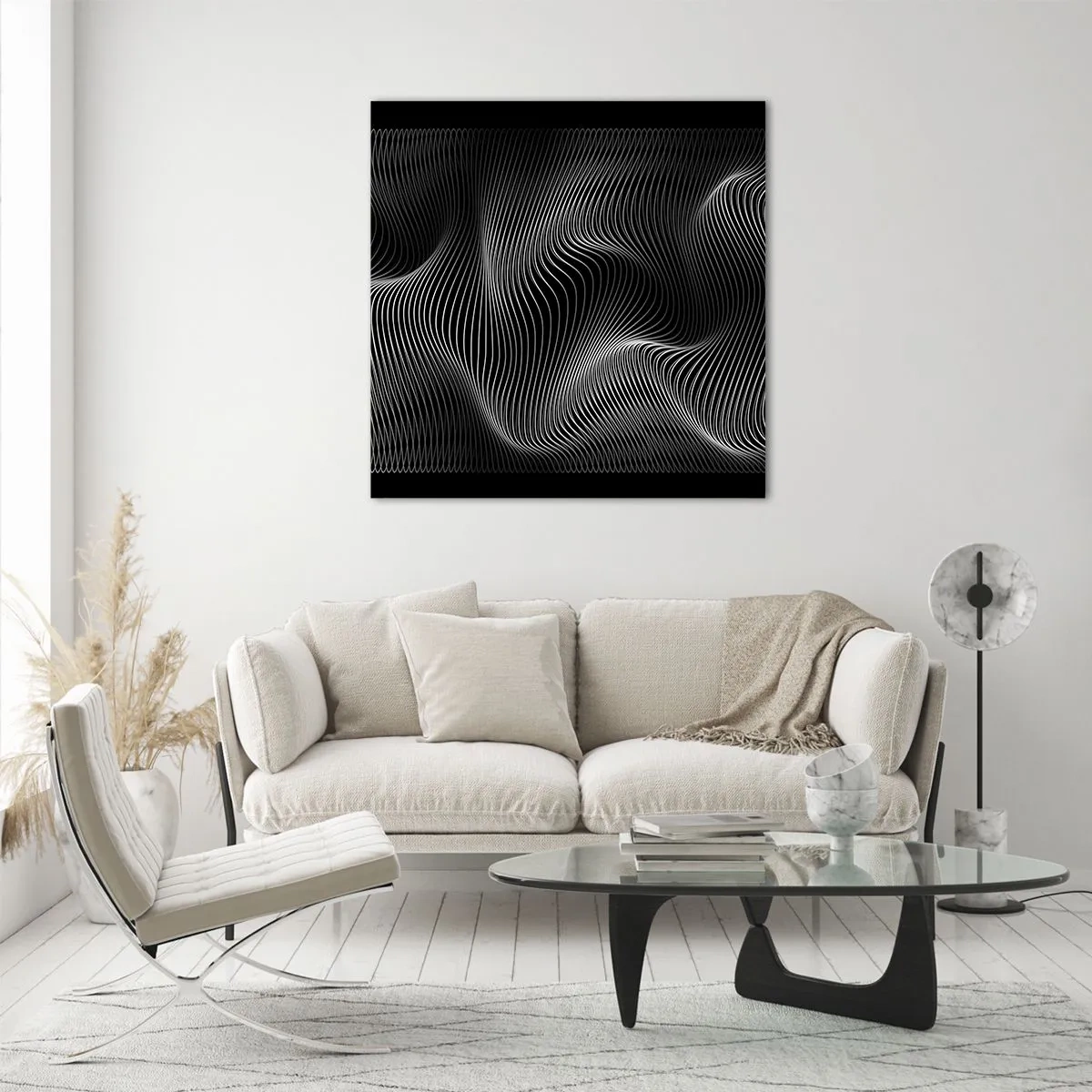 Impression sur verre - Image sur verre - Danse de lumière dans l'espace - 50x50 cm