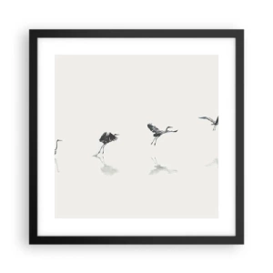 Affiche dans un cadre noir - Poster - Quatre étapes simples - 40x40 cm