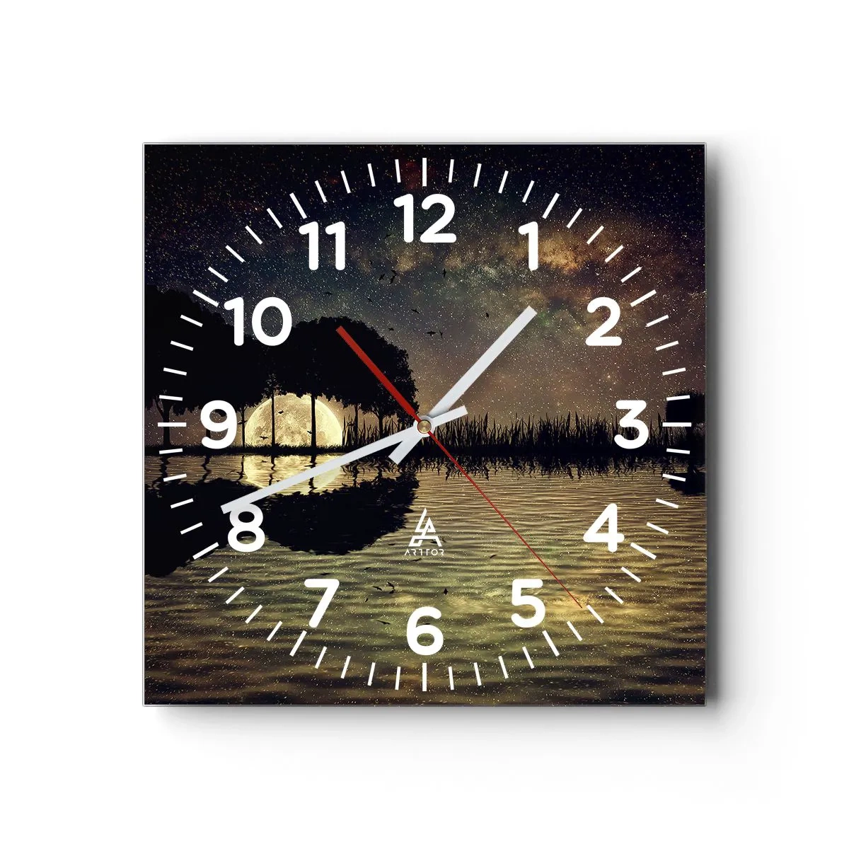 Horloge murale - Pendule murale - Nuit au bout du monde - 40x40 cm
