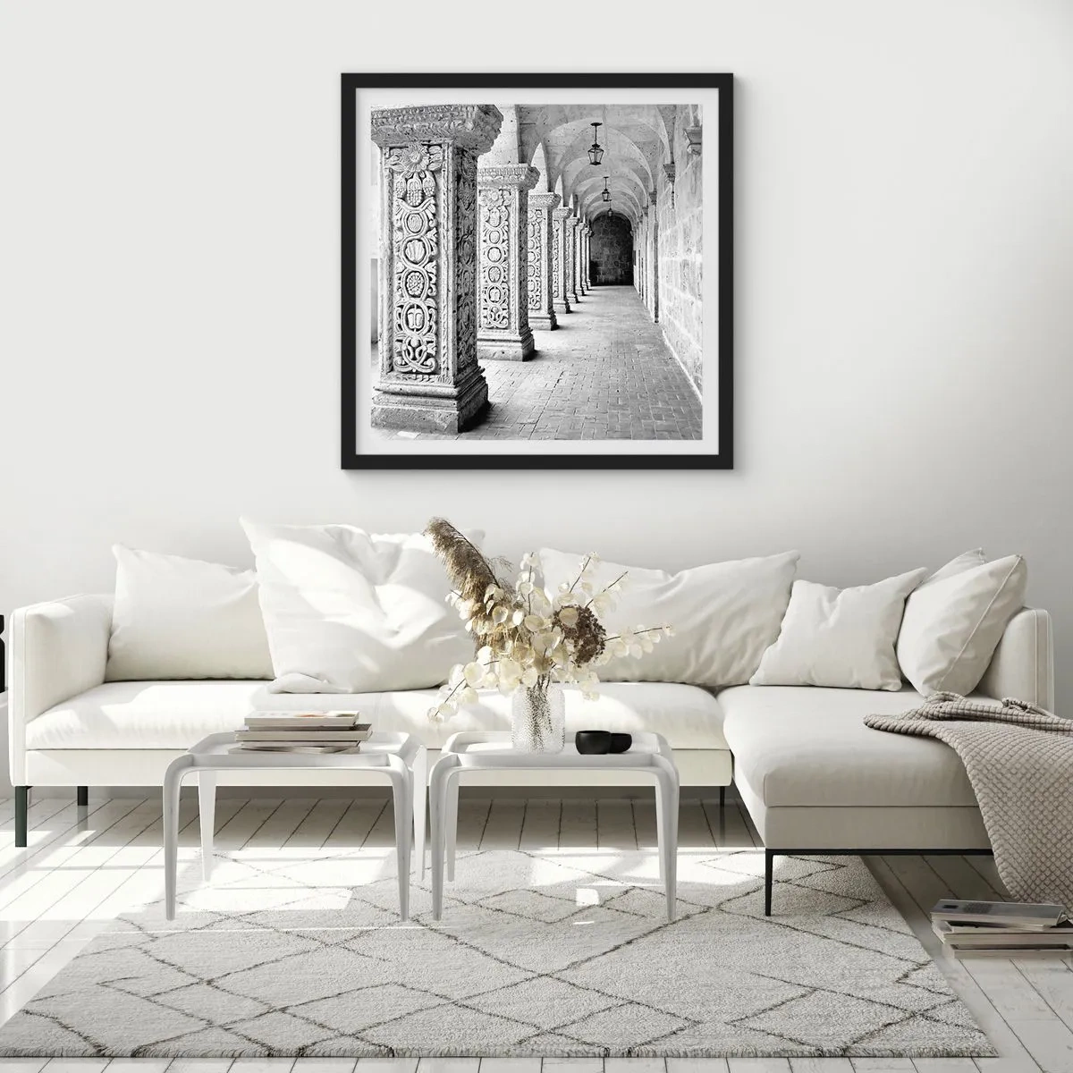 Affiche dans un cadre noir - Poster - Où cela mène-t-il…? - 40x40 cm