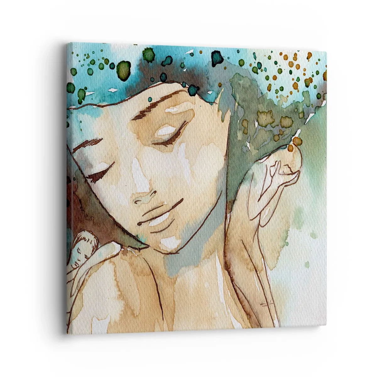 Impression sur toile - Image sur toile - Lady in blue - 30x30 cm