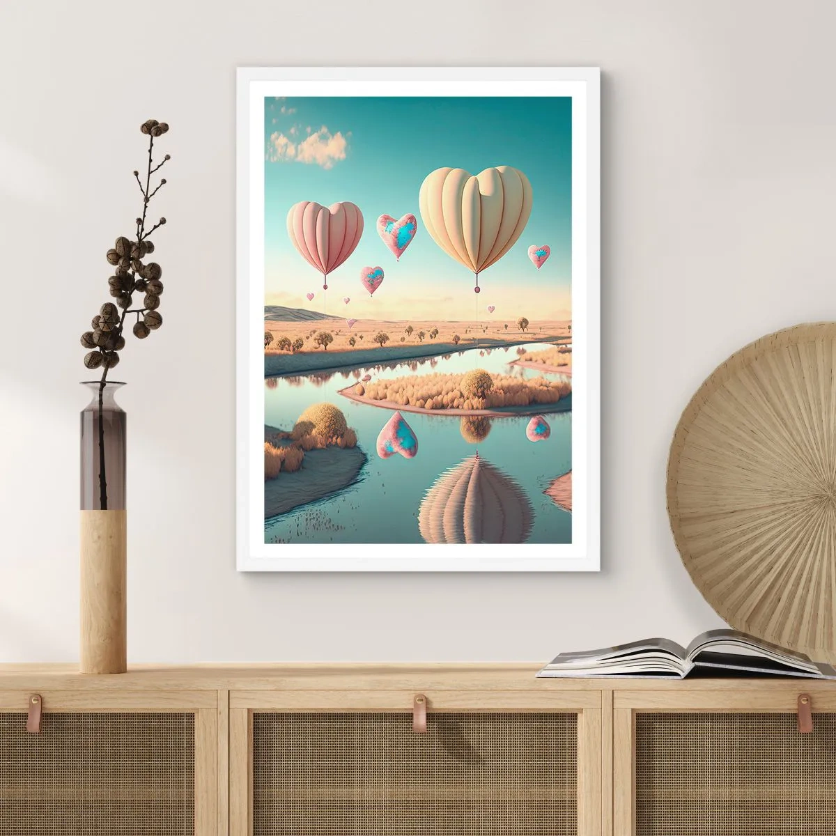 Affiche dans un cadre blanc - Poster - L'amour te permet de t'élever - 70x100 cm