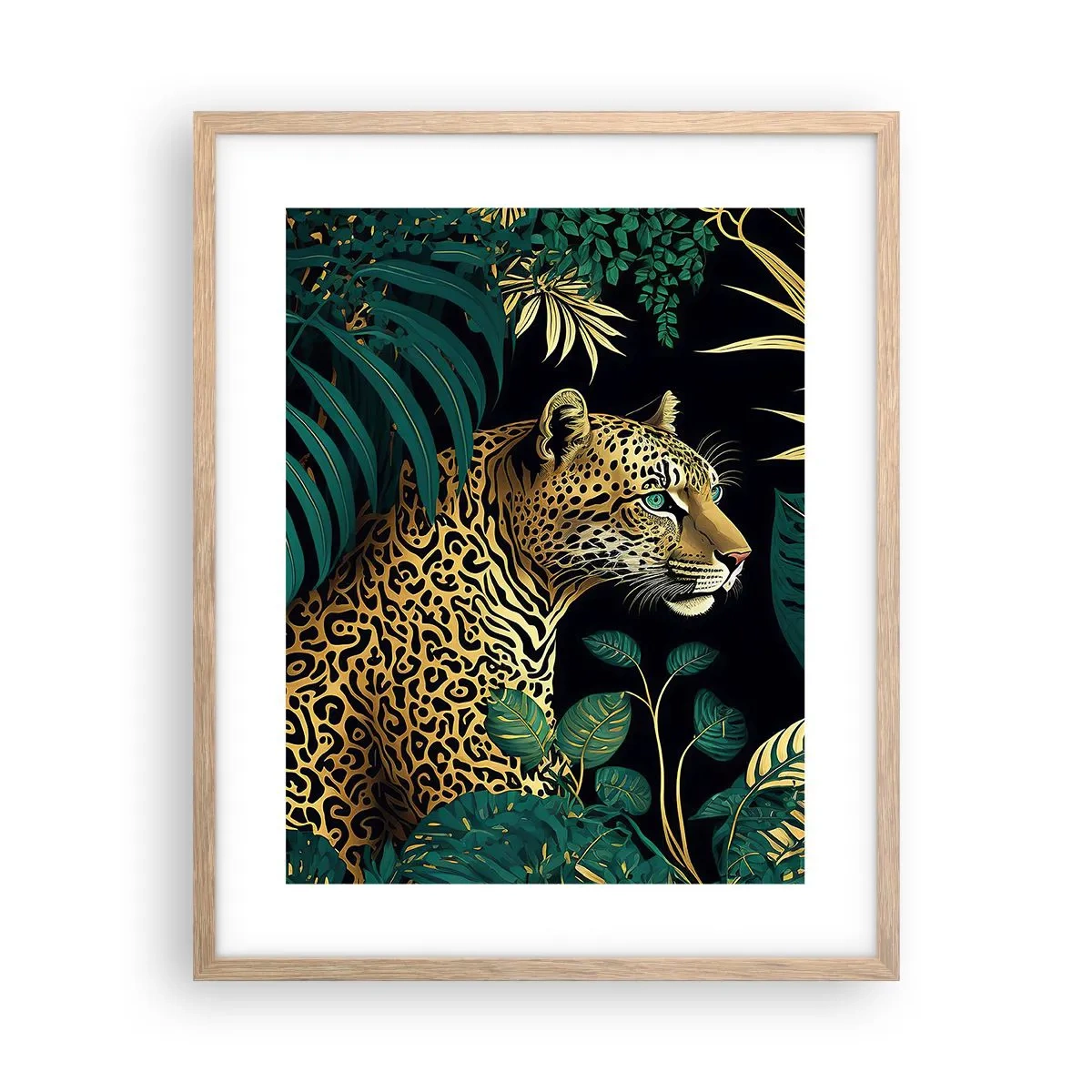 Affiche dans un chêne clair - Poster - Un hôte dans la jungle - 40x50 cm