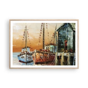 Affiche dans un chêne clair - Poster - Retour tranquille - 100x70 cm