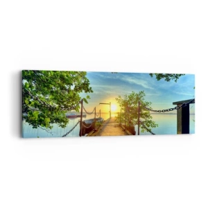 Impression sur toile - Image sur toile - L'ouest au-dessus de l'eau - 90x30 cm