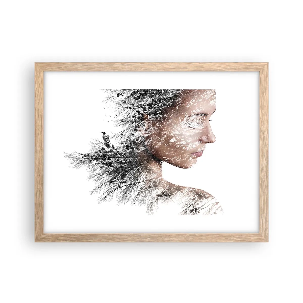 Affiche dans un chêne clair - Poster - L'âme de la forêt - 40x30 cm