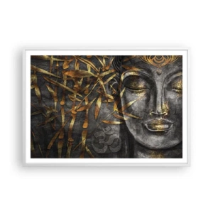 Affiche dans un cadre blanc - Poster - Ressentir le calme - 100x70 cm