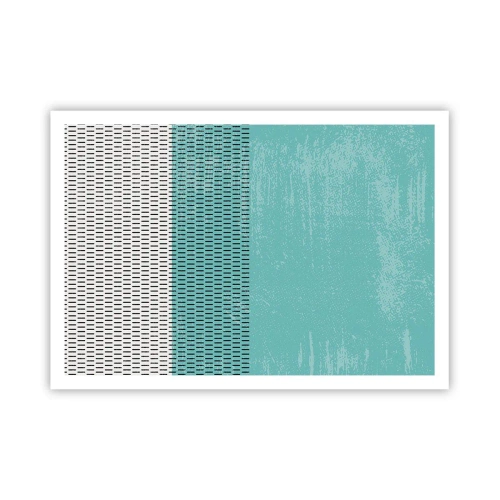 Affiche - Poster - Composition géométrique avec turquoise et lignes - 100x70cm - Composition équilibrée - Décoration murale moderne pour le salon et la chambre ARTTOR