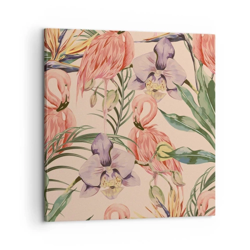 Impression sur toile - Image sur toile - Ballet rose dans les fleurs - 60x60 cm