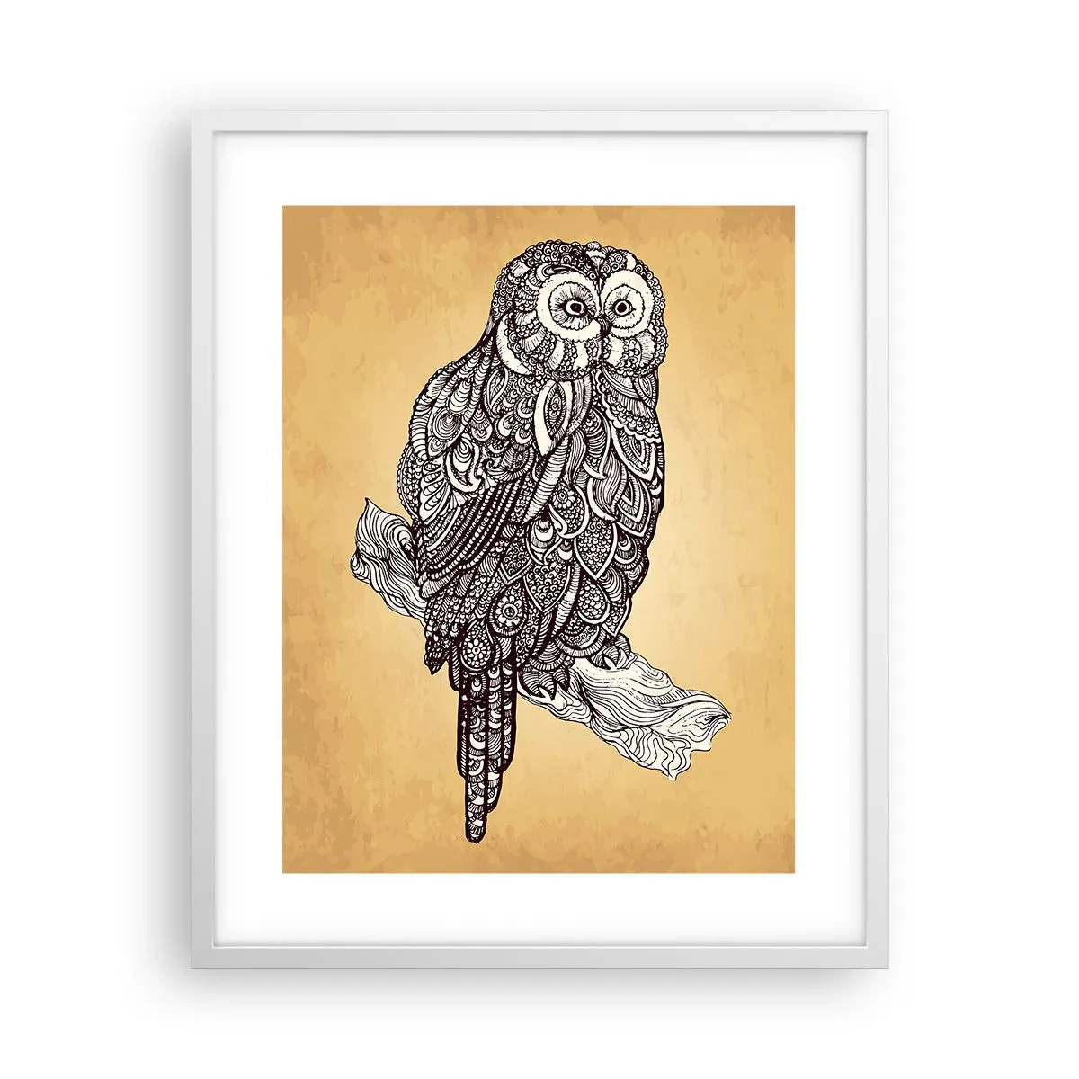 Affiche dans un cadre blanc - Poster - Ornements complexes de sagesse - 40x50 cm