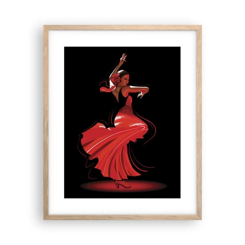Affiche dans un chêne clair - Poster - L'esprit fougueux du flamenco - 40x50 cm