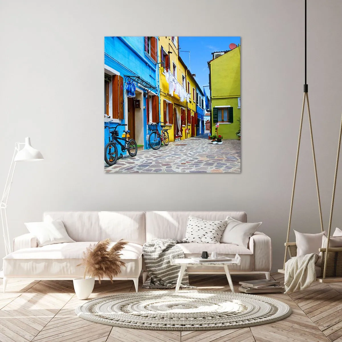 Impression sur toile - Image sur toile - Pastel, douce ruelle - 40x40 cm