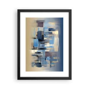 Affiche dans un cadre noir - Poster - Construction bleue - 30x40 cm