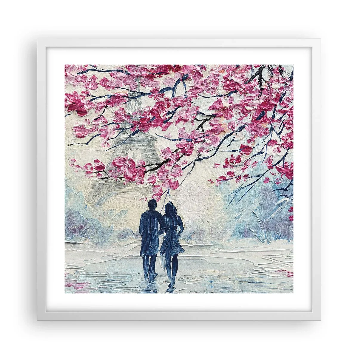 Affiche dans un cadre blanc - Poster - Ballade romantique - 50x50 cm